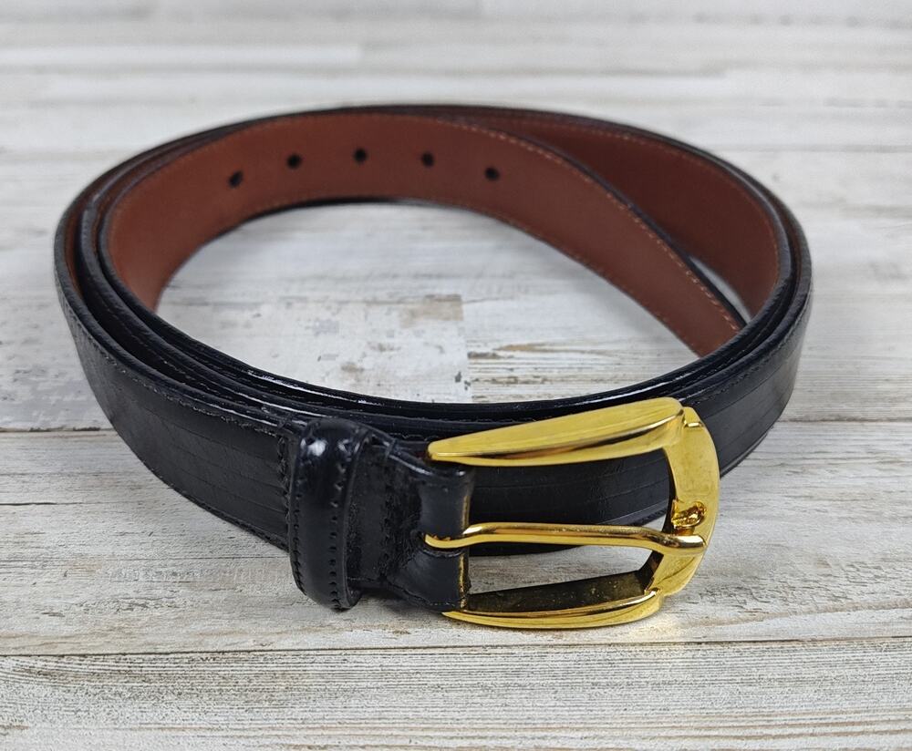 TORINO Men's Dark Brown Aniline Kipskin Leather Belt 5540X US Brass Buckle Sz 50